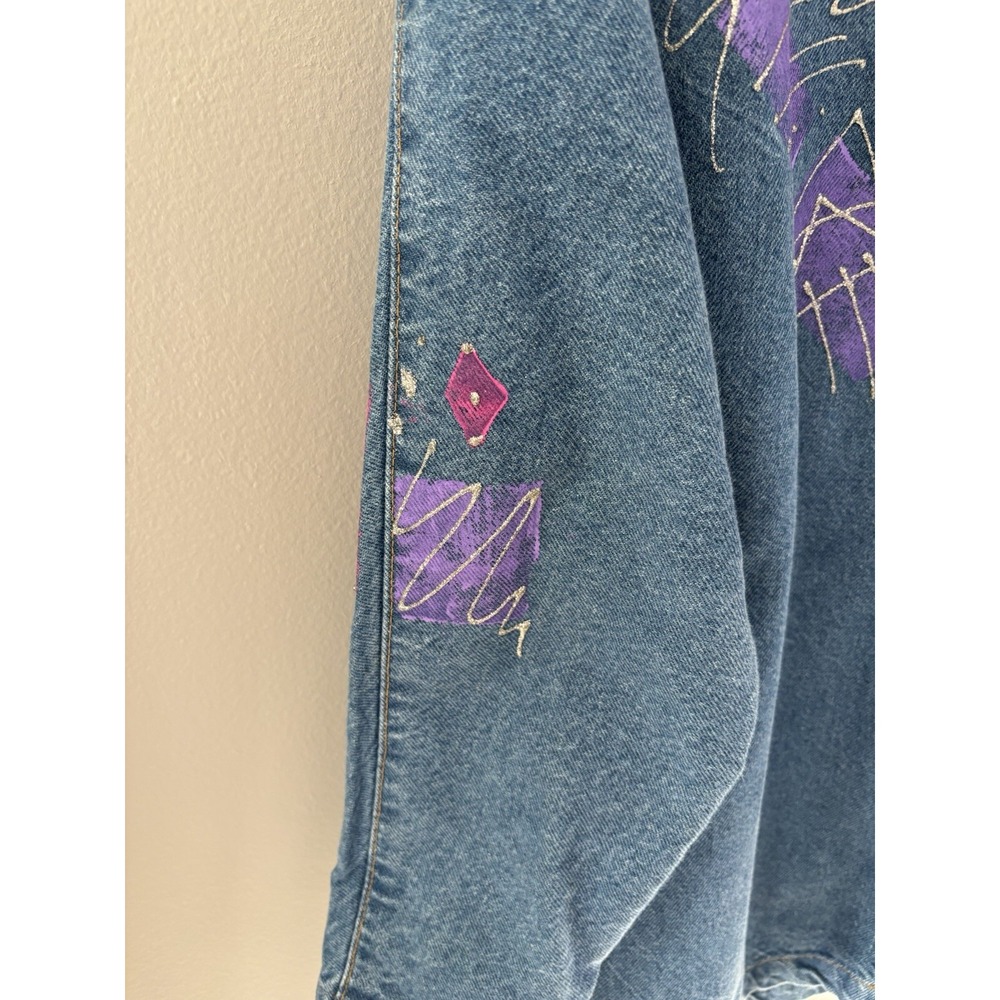 Vintage Sunbelt Sportswear Painted Denim Jacket Size‎ Medium - Picture 15 of 16